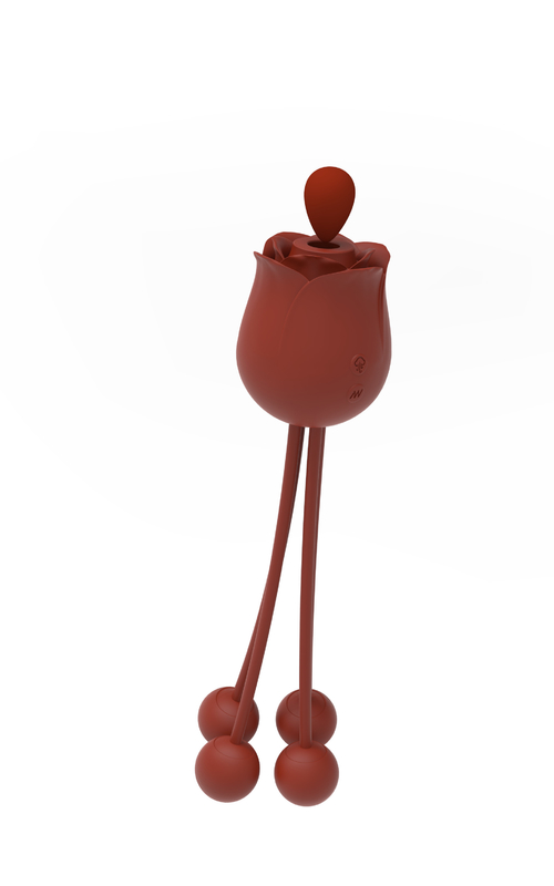 Pulsing Suction Rose Stimulator With Vibrating Beads DF991-1