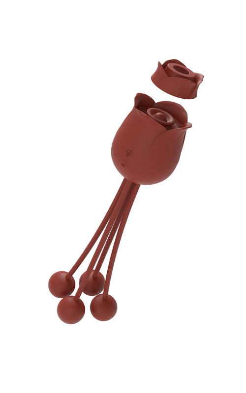 Pulsing Suction Rose Stimulator With Vibrating Beads DF991-1